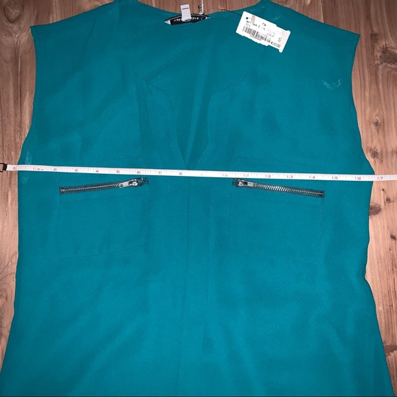 Chiffon Sleeveless Blouse- Teal - Picture 8 of 9